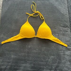 Triangle Bikini top, yellow, adjustable loops